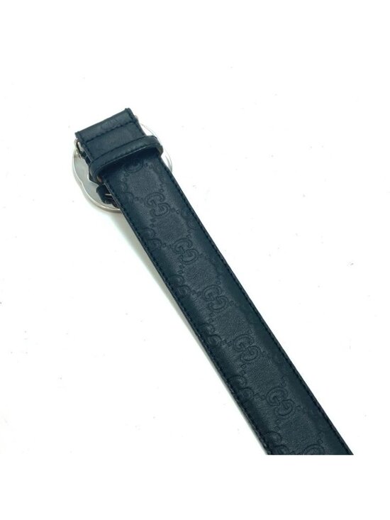 Gucci Interlocking Buckle Guccissima Leather Belt Black main image 6